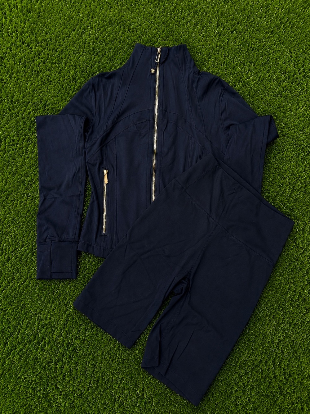 Lululemon Black Nulu Cropped Jacket & Shorts Set